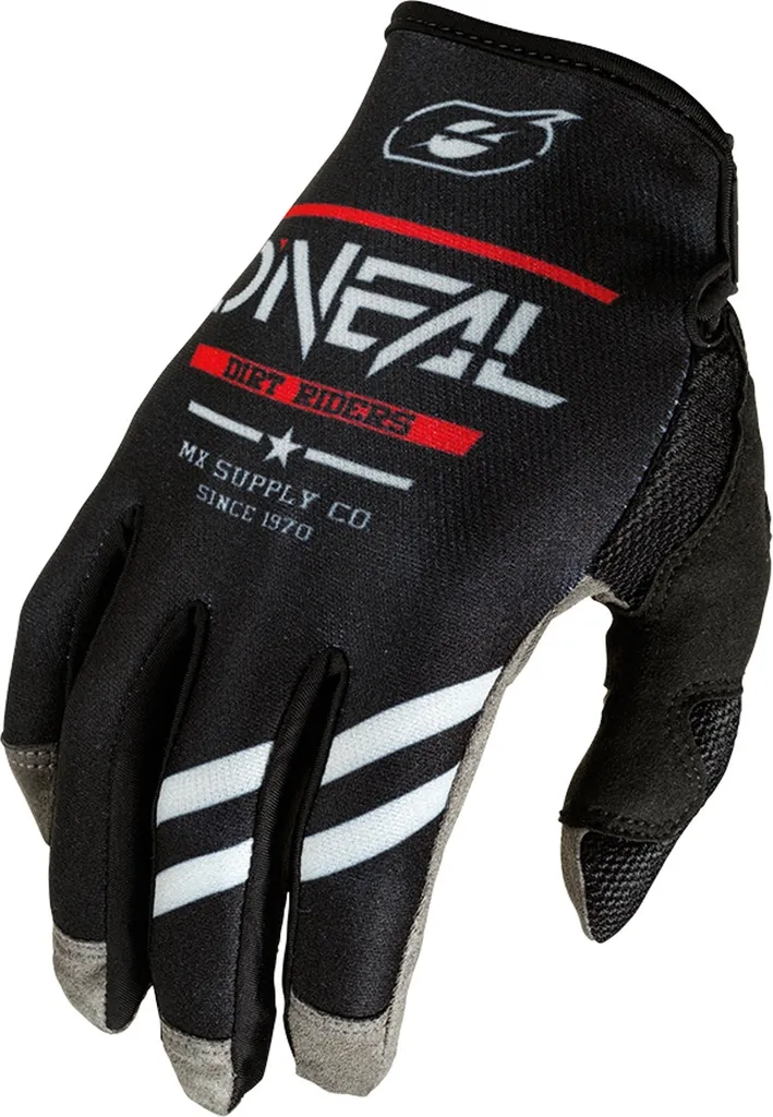 Gants de moto cross O'NEAL Mayhem Squadron V.22 coloris noir et gris