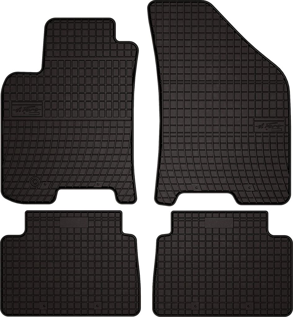 Gummifußmatten passend für Chevrolet Lacetti (Schrägheck, Limousine, Bj. 2003-2012) – schwarz, passgenau, mit Befestigungen set 4 Stk. - Gummi...