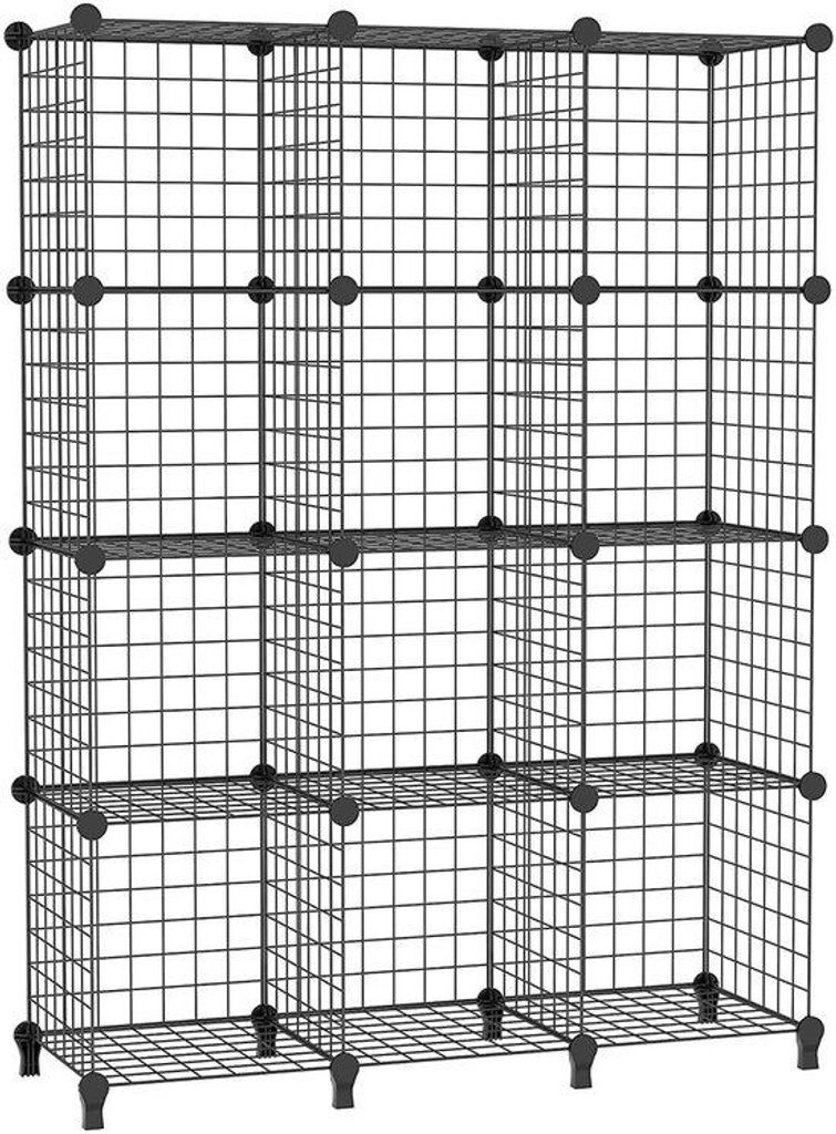 Unyqoos Modulares Aufbewahrungssystem: 12 Drahtkuben mit Türen für Wohnzimmer, Schlafzimmer und Badezimmer
