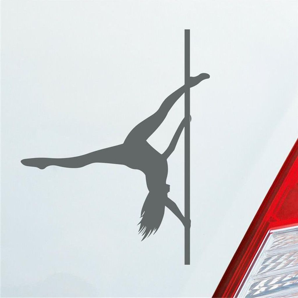 Auto Aufkleber Sexy Girl Tanzen Poledance Strip GoGo Pin Up 12x9 cm Grau Sticker Heckscheibenaufkleber