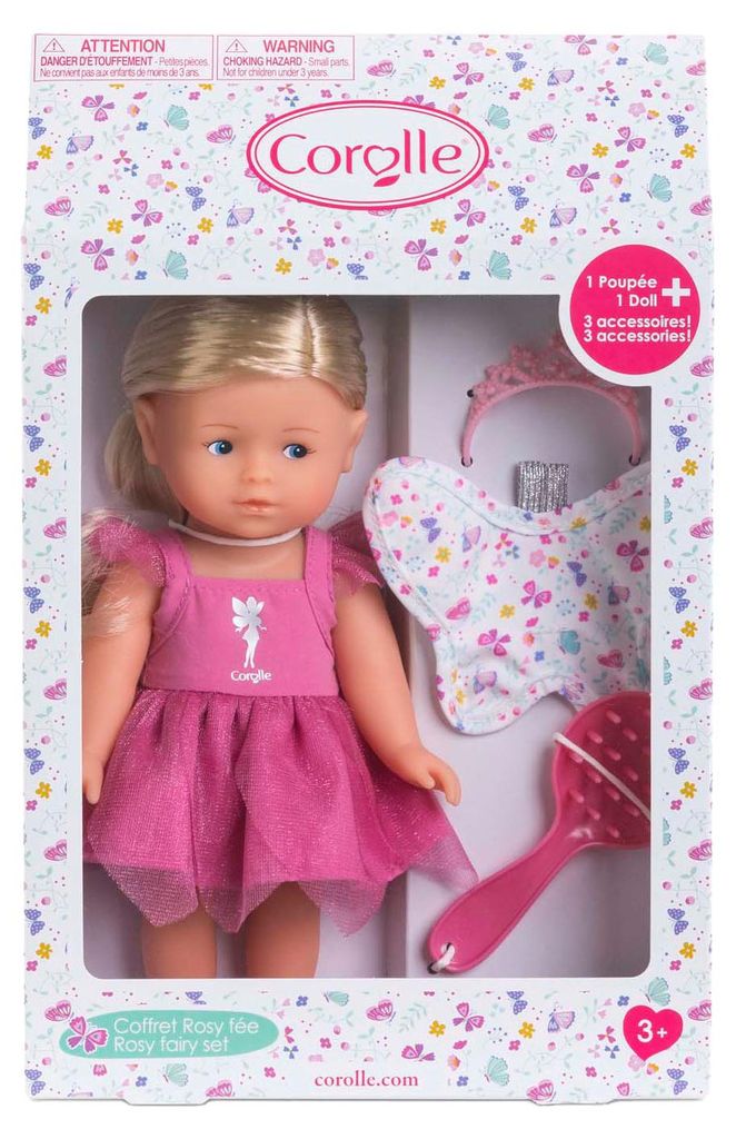 Corolle Puppe Rosy Feen Set mit Accessoires und Flügel Geschenk