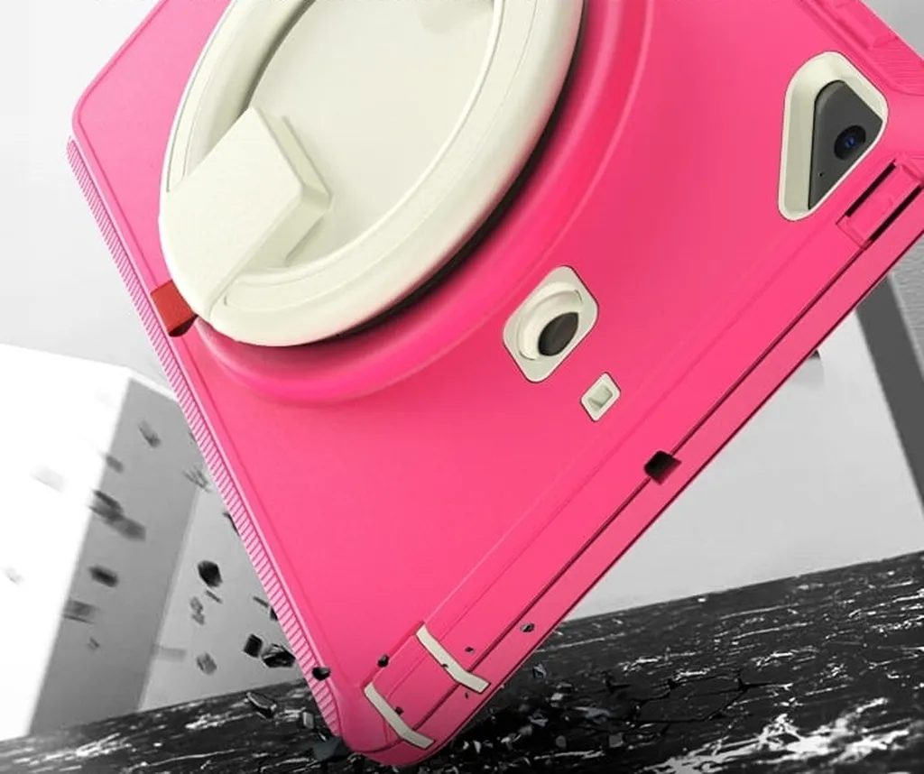 Housse iPad Mini 4 antichoc rose avec cordon de transport pratique - 4