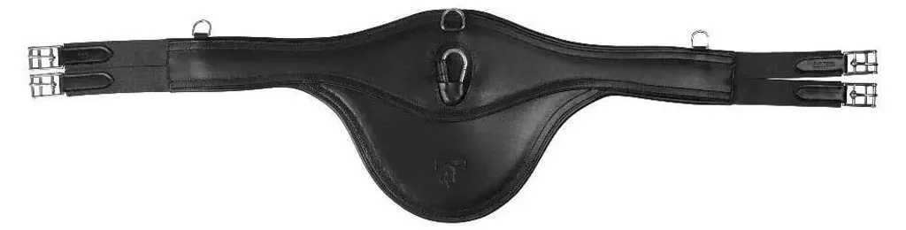 Sangle Horka Stud cuir noir 130 cm avec élastiques et boucles inox