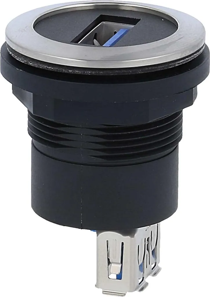 Georg Schlegel RONTRON-R-JUWEL Prise USB 3.0 Double Ronde Inox