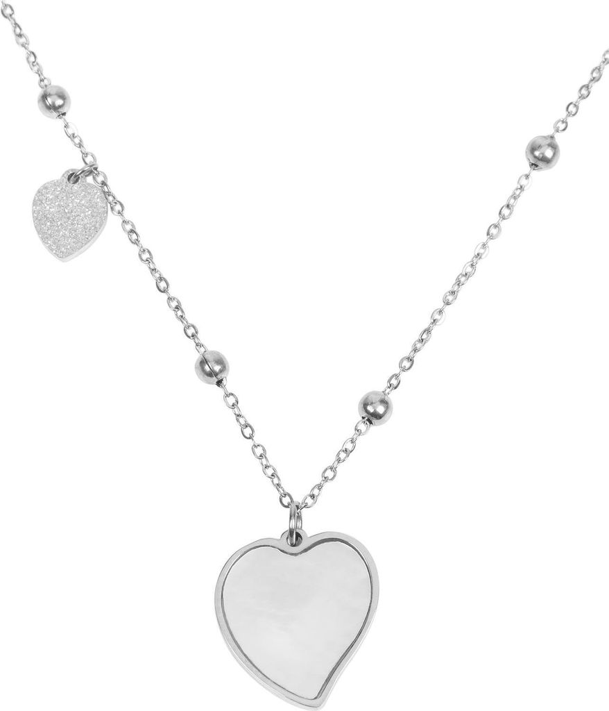 styleBREAKER Damen Edelstahl Kette mit Herz Anhängern und Produktbild 