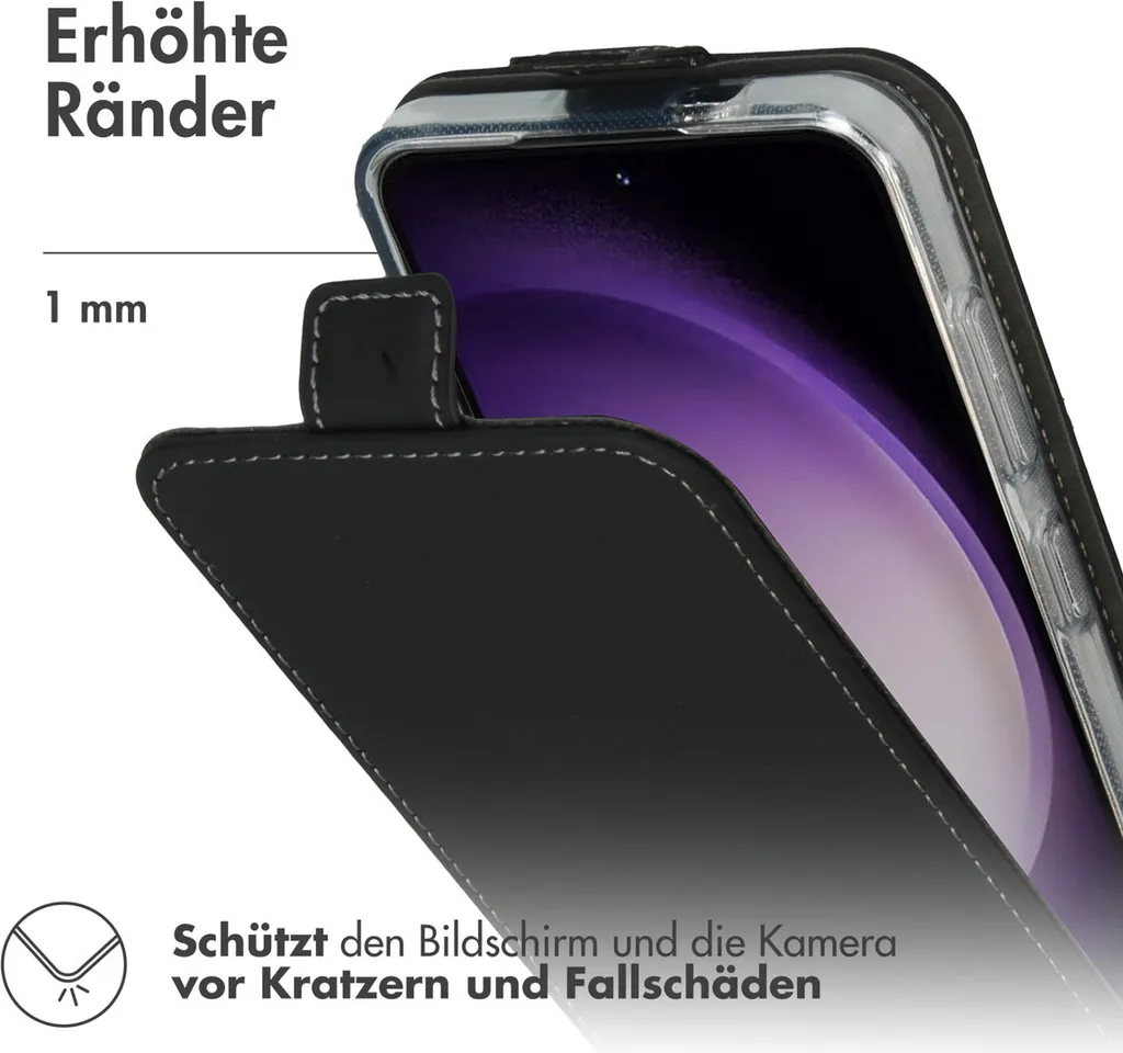 Accezz Flip Case Samsung Galaxy S24 Nero - Protezione in Vera Similpelle - 3