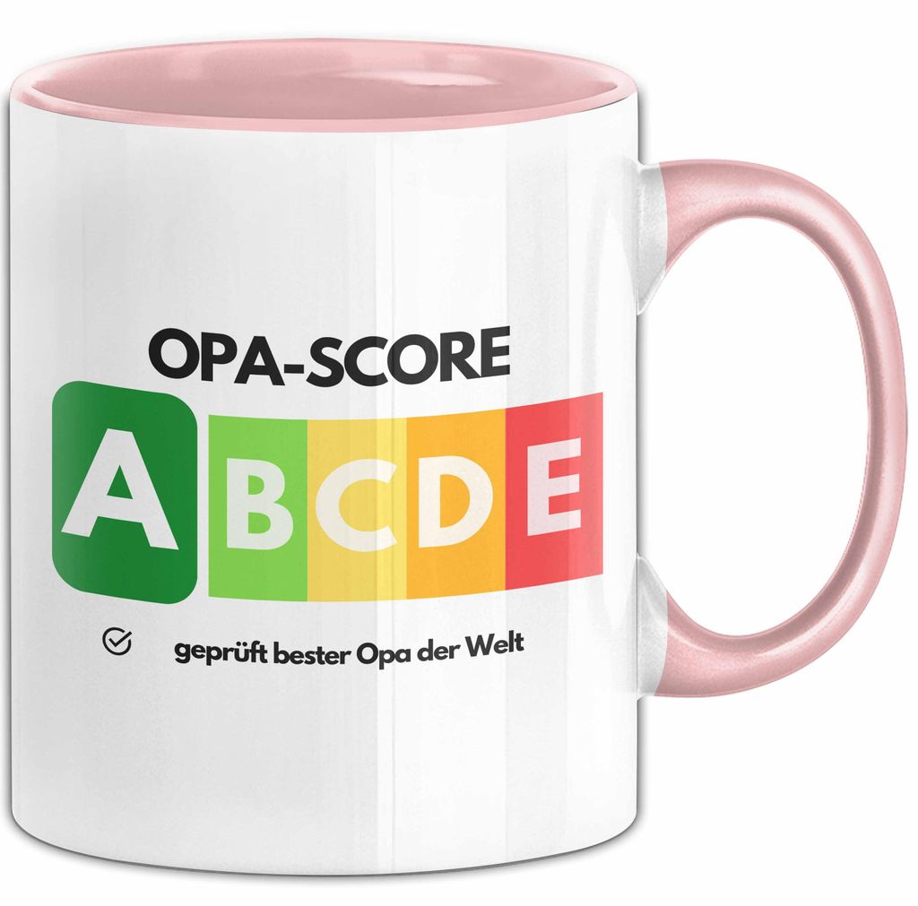 Opa-Score Tasse Geschenk Bester Opa Der Welt Abschied Witz Abschiedsgeschenk (Rosa)