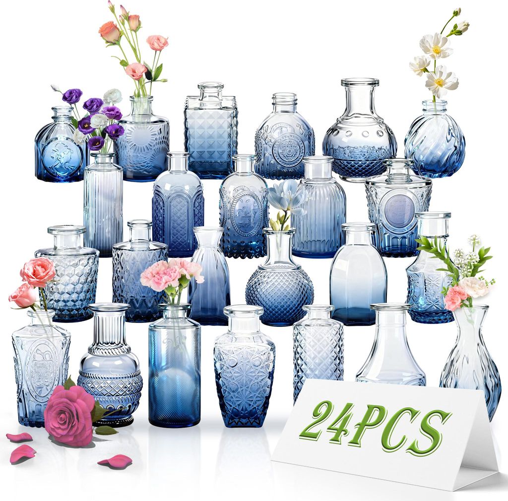 LARS360 24 pièces petits vases de bar en verre, mini set de Image du produit 