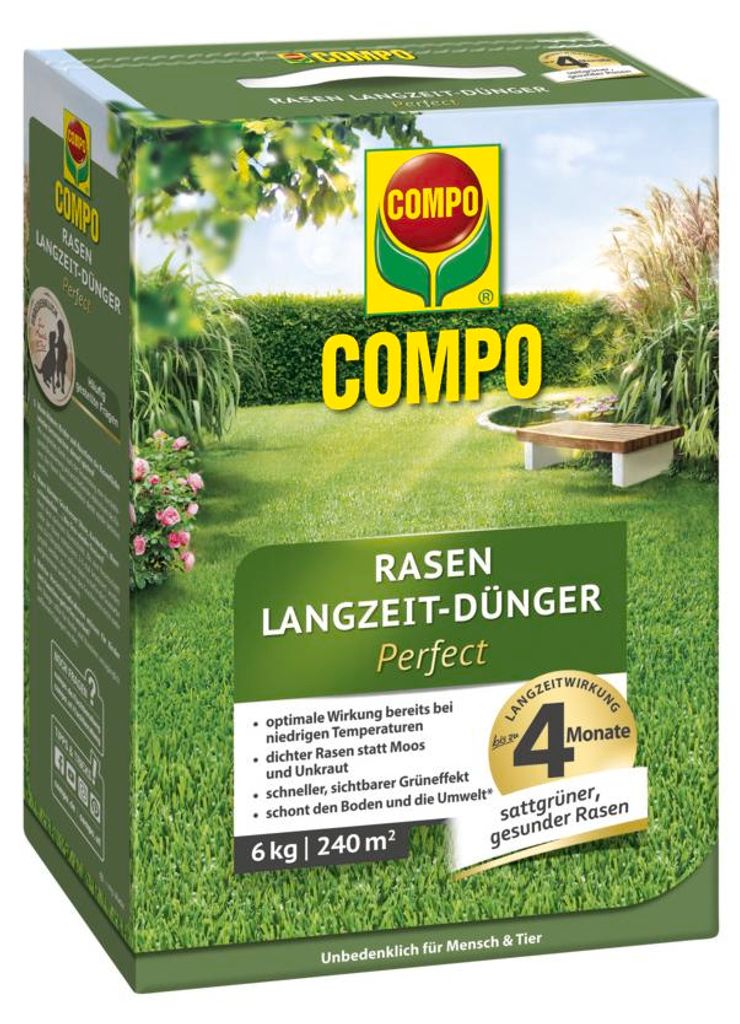 Rasen-Langzeit-Dünger COMPO Perfect 6 kg 240 m² Produktbild 