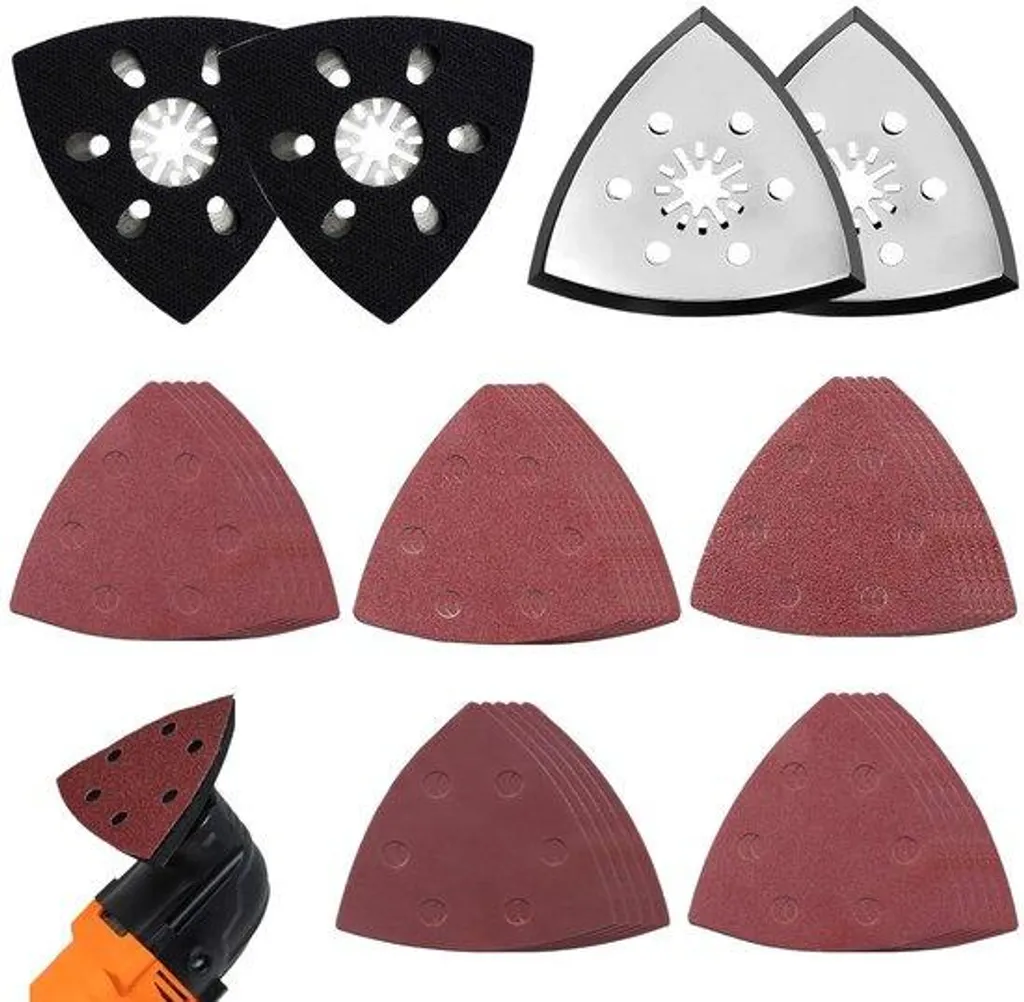 Kit Ponçage Delta 90 mm pour Rénovation Meubles et Coins - 25 Abrasifs Inclus