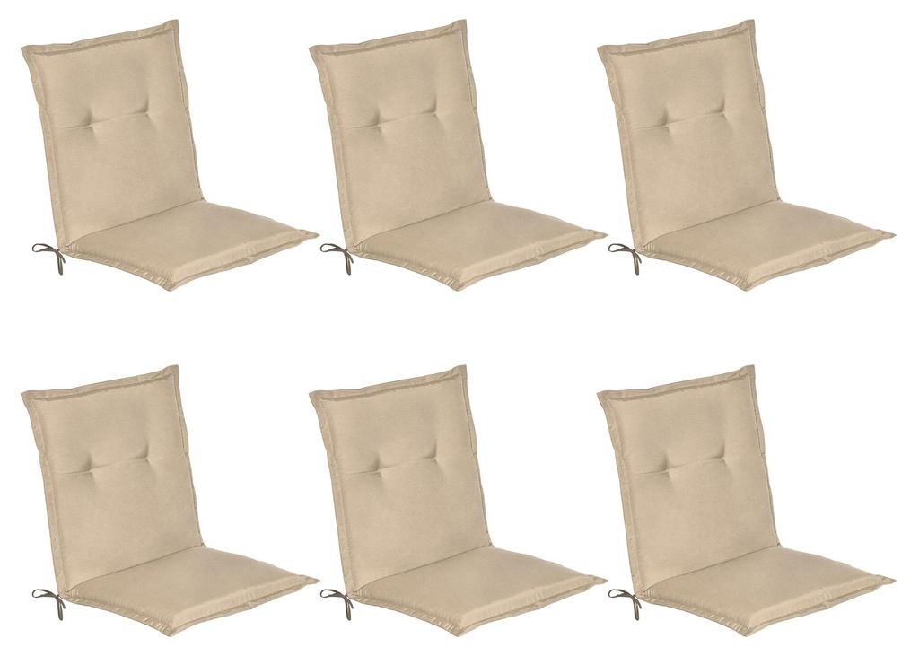 Beautissu 6er Set Niedriglehner Auflage Gartenstuhl Loft Produktbild 