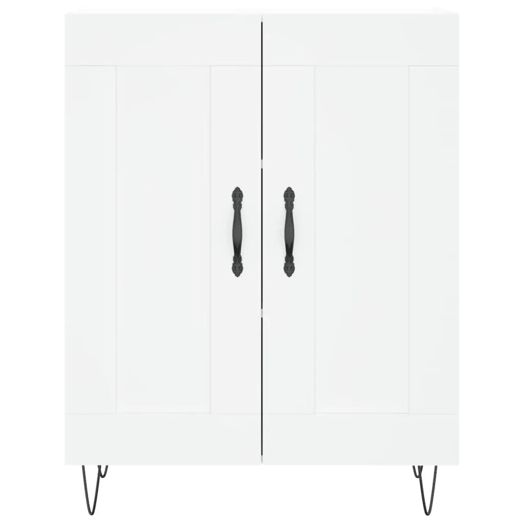 Credenza bianca lucida 69,5x31x115 cm in MDF