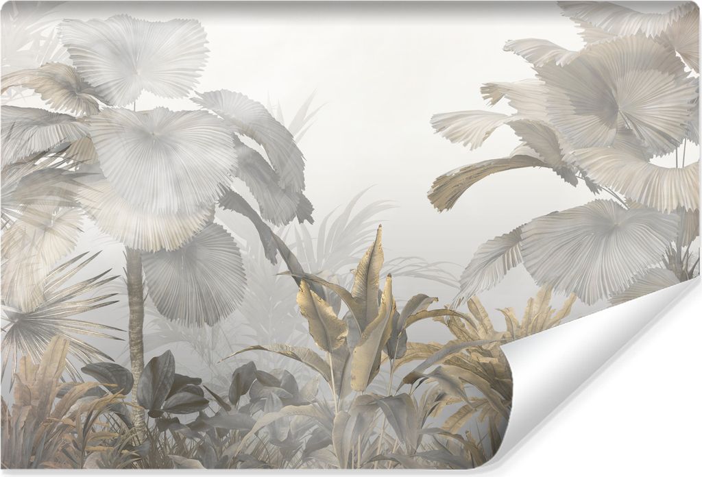 Muralo Selbstklebende Fototapete tropische PFLANZEN Bäume Natur Retro Stil Br. 360cm x Hö. 240cm