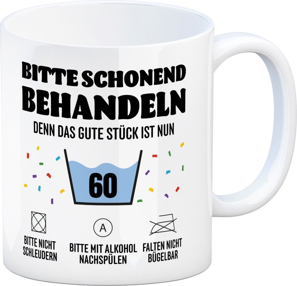 Bitte schonend behandeln - 60. Geburtstag Kaffeebecher