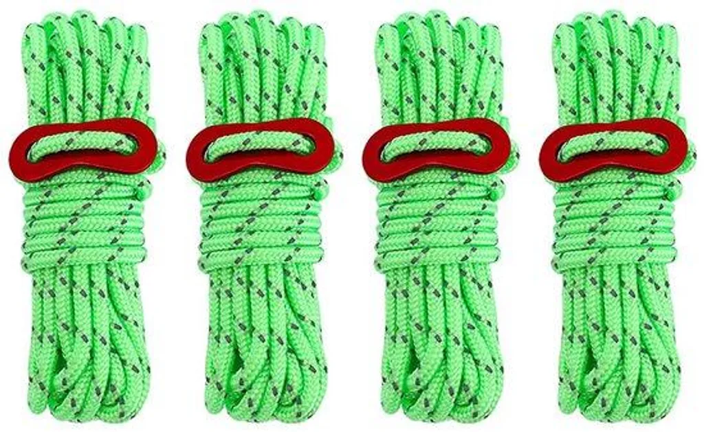 Lot de 4 Cordes Paracorde 4mm Réfléchissantes 4m pour Haubanage Tente