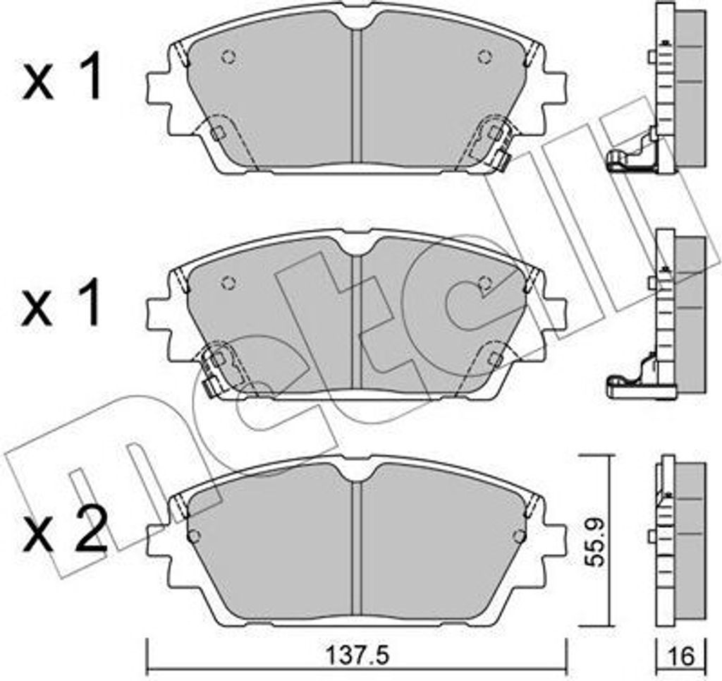 METELLI Bremsbeläge Satz Vorne Bremsklötze für MAZDA 3 Schrägheck (BP) 22-1237-0