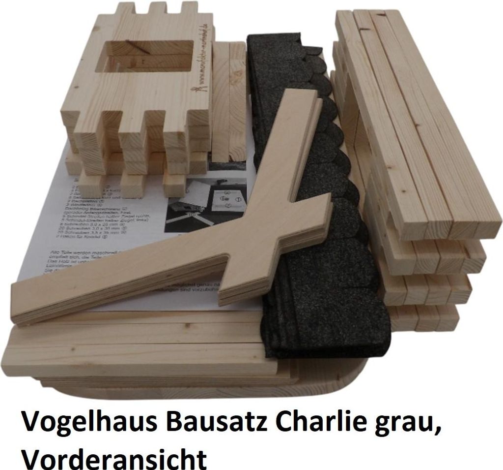 Vogelhaus Bausatz Charlie grau