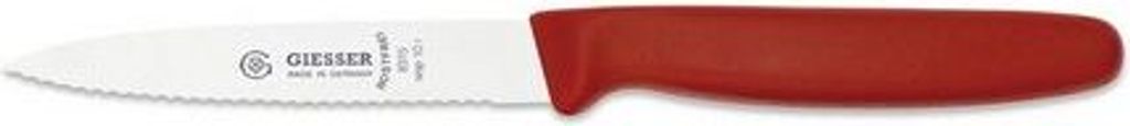 Giesser Messer Gemüsemesser Spickmesser Officemesser Klinge mittelspitz - 10 cm Wellenschliff, Rot