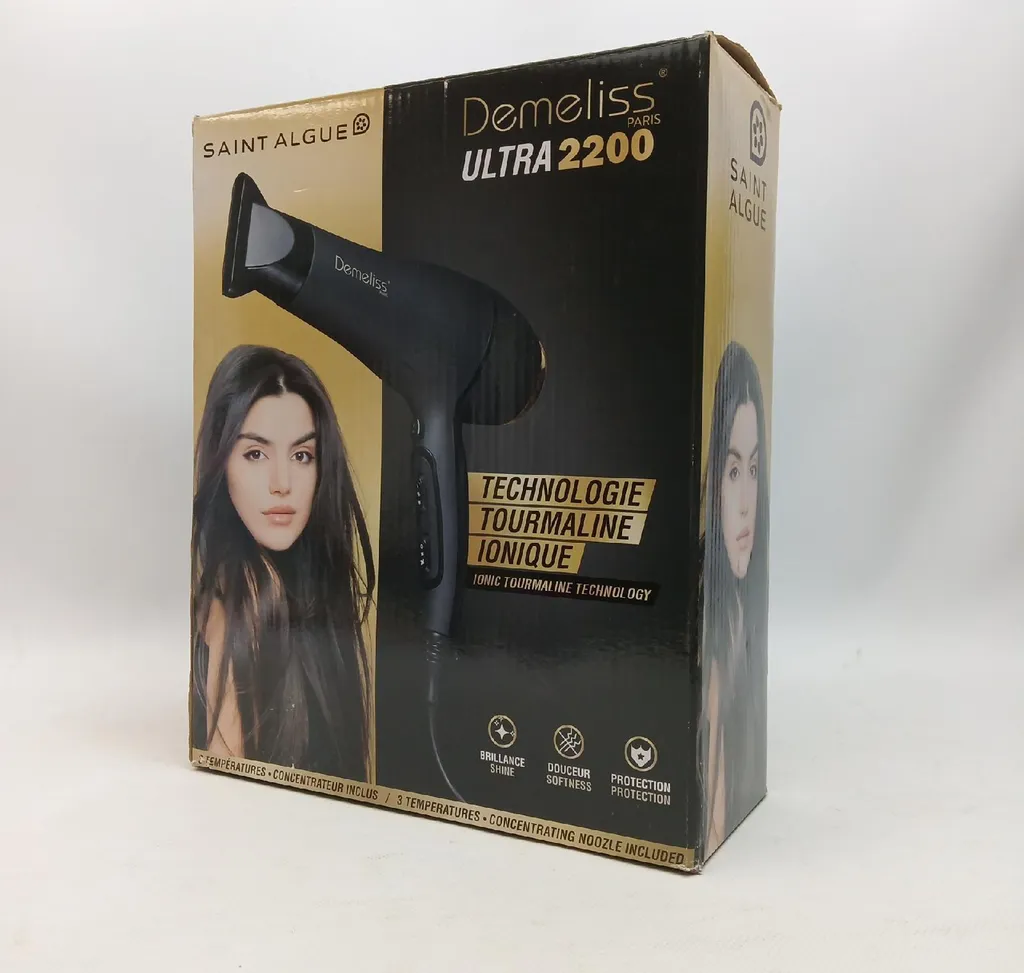 Sèche-cheveux Ultra 2200 Noir avec Embout Concentrateur Design
