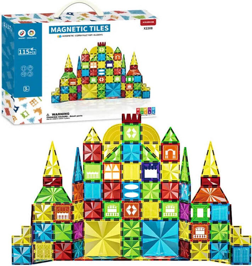 Magnetická stavebnica Diamond 115ks sada - Magnetic Tiles Obrázok produktu 1