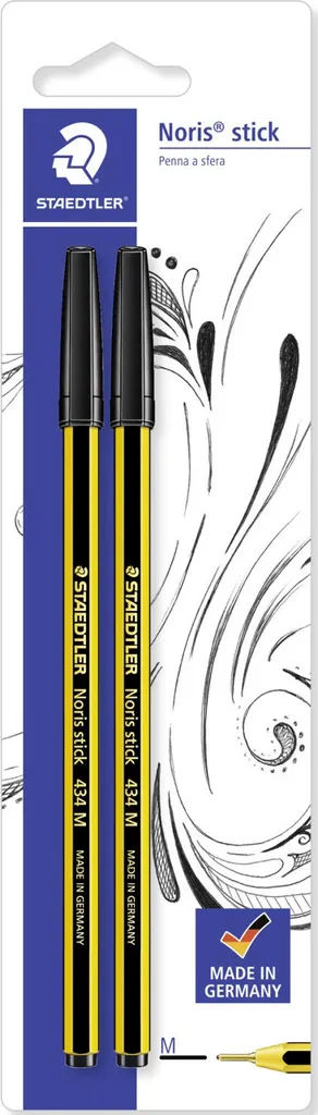 Fini les Bavures avec le Stylo Staedtler Noris Stick 434 Noir Medium x2