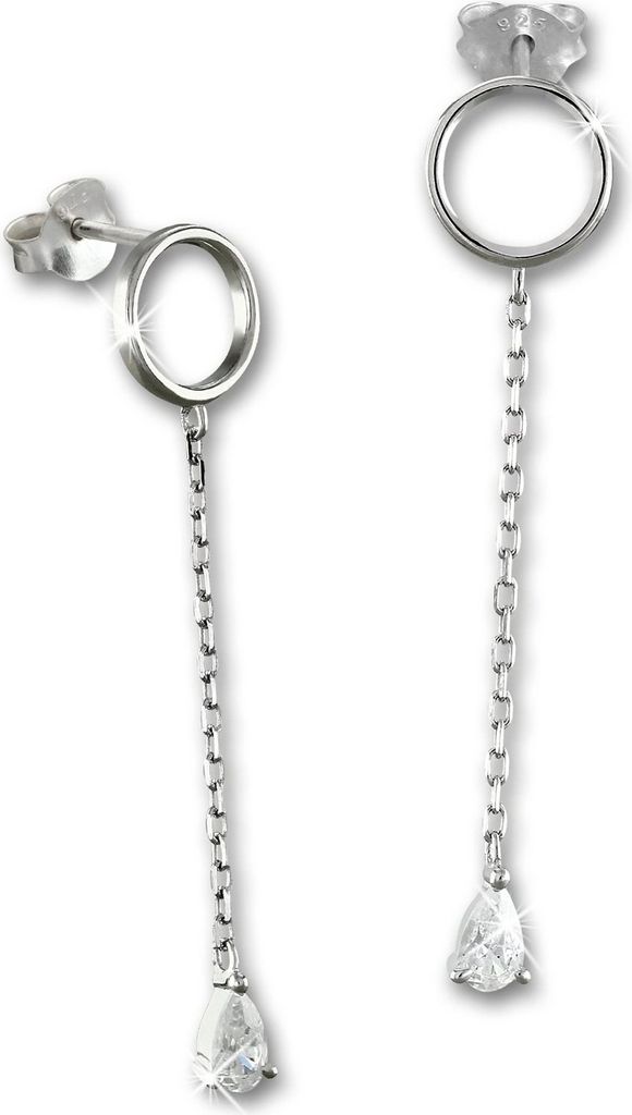 SilberDream weiß Ohrringe Tropfen Zirkonia Damen 925 Silber Produktbild 