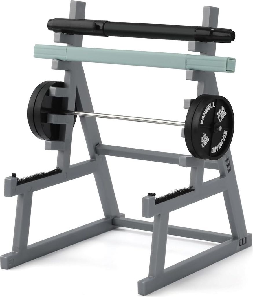 Squat Rack Stifthalter - Mini Hantel Rack für Büro - Fitness Deko mit Gewichten & Hanteln