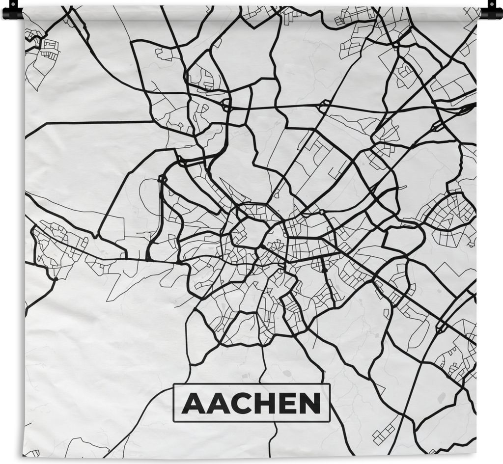 MuchoWow Wandteppich Wandbehang Karte - Aachen - Stadtplan 150x150 cm Tapisserie Dekoration Wandtuch - Wohnaccessoires - Modernes