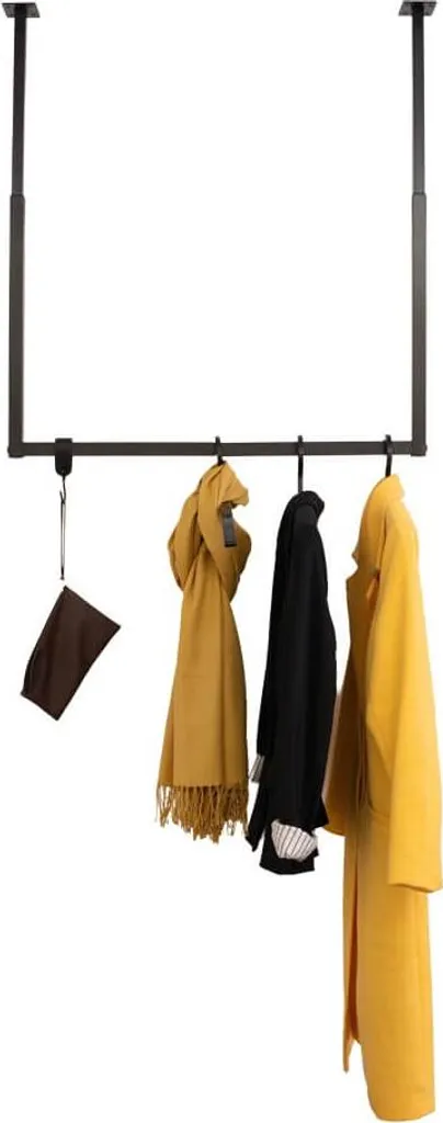 Vestiaire mural avec crochets et cintres SWAY Noir - Porte-manteau design