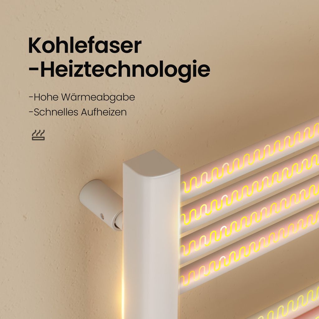 EMKE Elektrischer Handtuchtrockner, Weiß, Heizkörper Produktbild 2