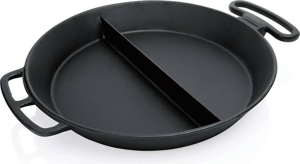 Poêle en fonte 65 cm avec poignée amovible et nervure de renfort