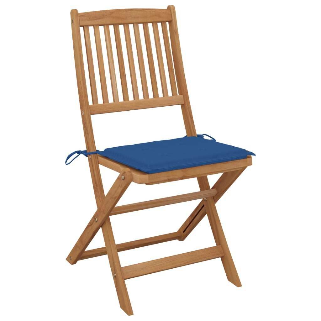 "2026 MODERNE"Stuhl Terrasse - Klappbare Gartenstühle 2er set - Balkonmöbel - Campingstuhl elegantes Design - mit Kissen Massivholz Akazie - 44x5...