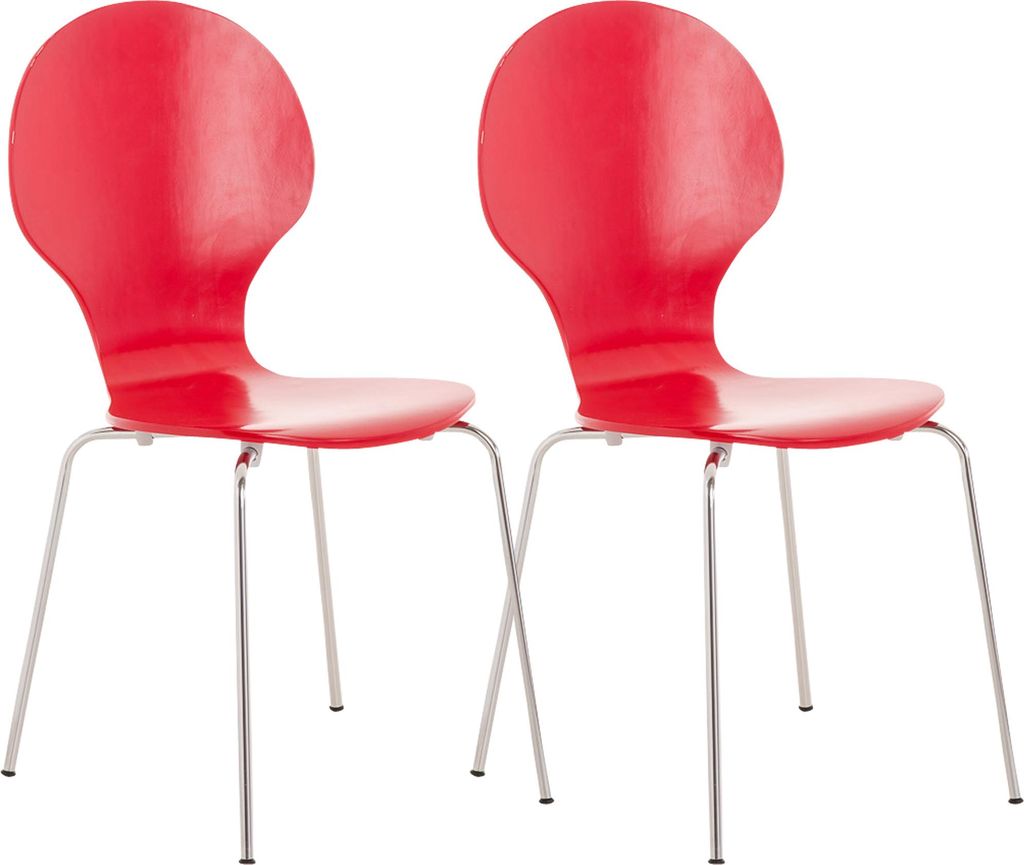 2er Set Besucherstuhl ATHENS - Holz Rot 43x45x86 cm | Besucherstühle Konferenzstuhl Wartezimmerstuhl Bürostühle Bürostuhl Konferenzraum Wartezi...