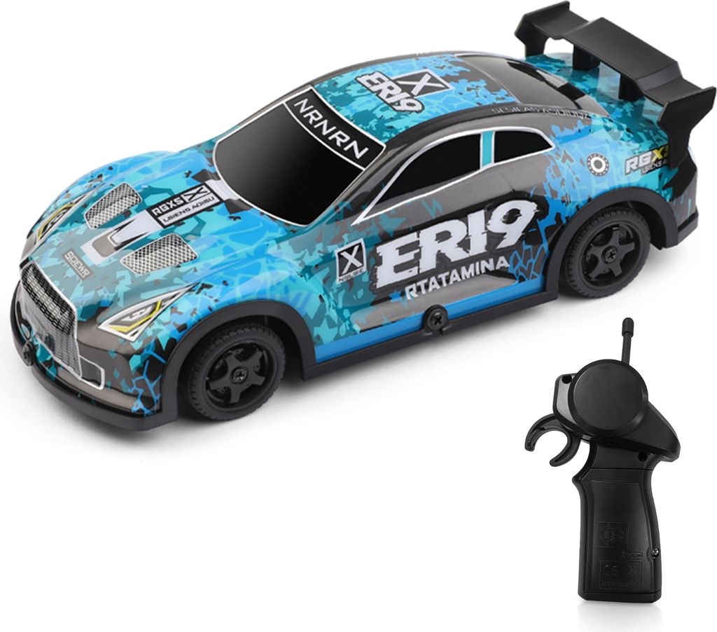 Ferngesteuertes Drift-Auto, 2,4 GHz, 4WD, wiederaufladbares Elektrofahrzeug im Massstab 1:22 mit LED-Leuchten, Rennreifen, ideales Drift-Spielzeug ...
