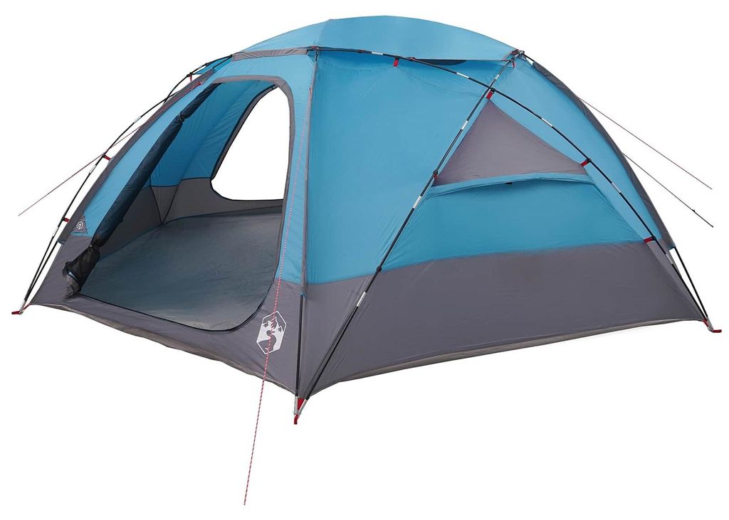 vidaXL Kuppelzelt mit abnehmbarem Regenfly Blau 12-Personen