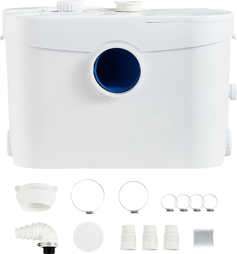 SucceBuy Hebeanlage Zerkleinererpumpe 700 W 9600 l/h Durchfluss 10 m Förderhöhe Abwasserpumpe Sumpfpumpe mit 3 Wassereinlässe für Keller Küche...