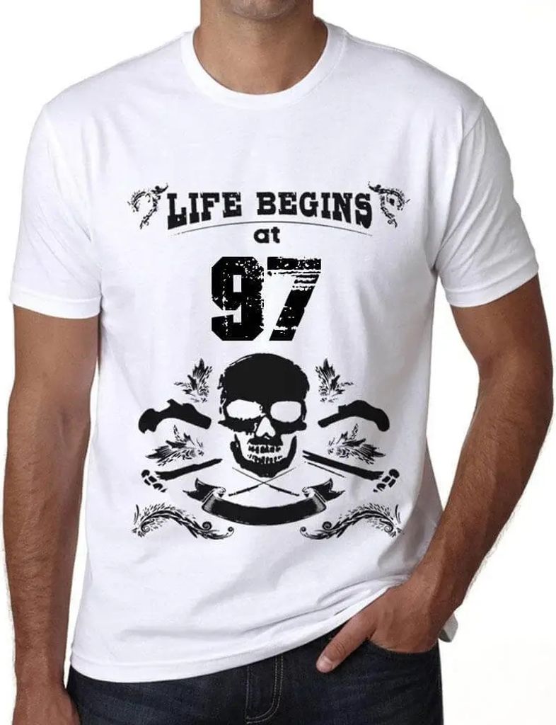 Herren Grafik T-Shirt Das Leben beginnt mit 97 – Life Begins at 97 – Geschenk 97. Geburtstag Jahrestag 97 Jahre Jubiläum 97 Jährige Mann Jahr...