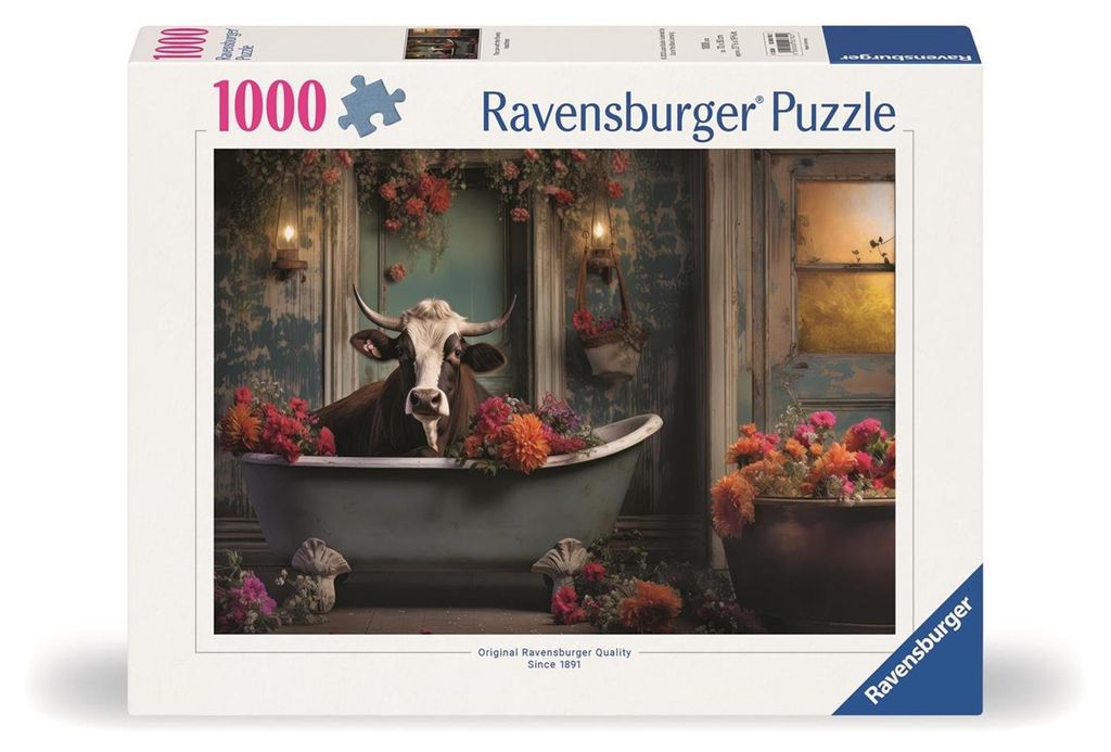 Ravensburger 12000782 Puzzle The cow in the bathtub 1000 Produktbild 