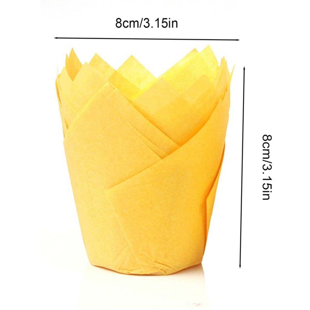 100 Stück Tulpen-Cupcake-Einlagen Aus Papier – Ofenfest, Dunkelblau, Für Muffins & Backideen