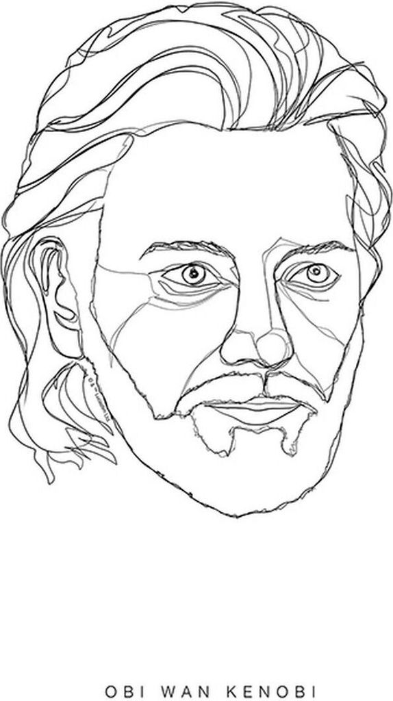 Disney Poster Star Wars Obi Wan Schwarz-Weiß - 611671 - 30 x 40 cm