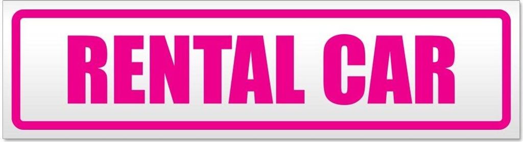 Kiwistar - Autoaufkleber - Pink - 45 x 12 cm - Rental Car - Hinweis Aufkleber Sticker für Auto, Kfz, Fahrrad, PKW, LKW