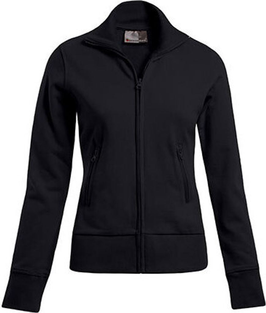 Stehkragen Zip Jacke Plus Size Damen, Sportgrau, XXXL