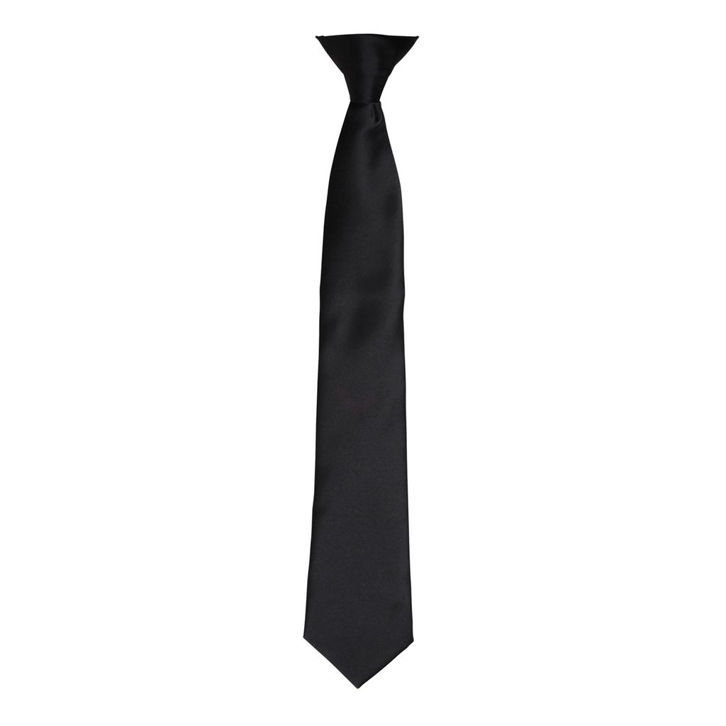 Premier Herren Satin-Krawatte zum Anklipsen RW4407 (Einheitsgröße) (Schwarz)
