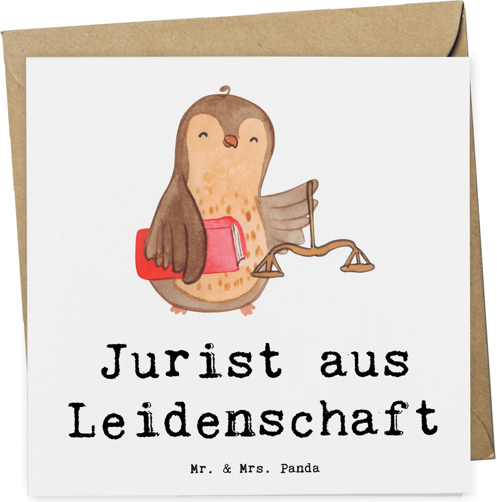 Mr. & Mrs. Panda doppelkarte Jurist Leidenschaft - Weiß - Geschenk, Master Of Laws, faltkarte, Anwalt, Lustig, Klappkarte, Spruch, anlasskarte, Gr...