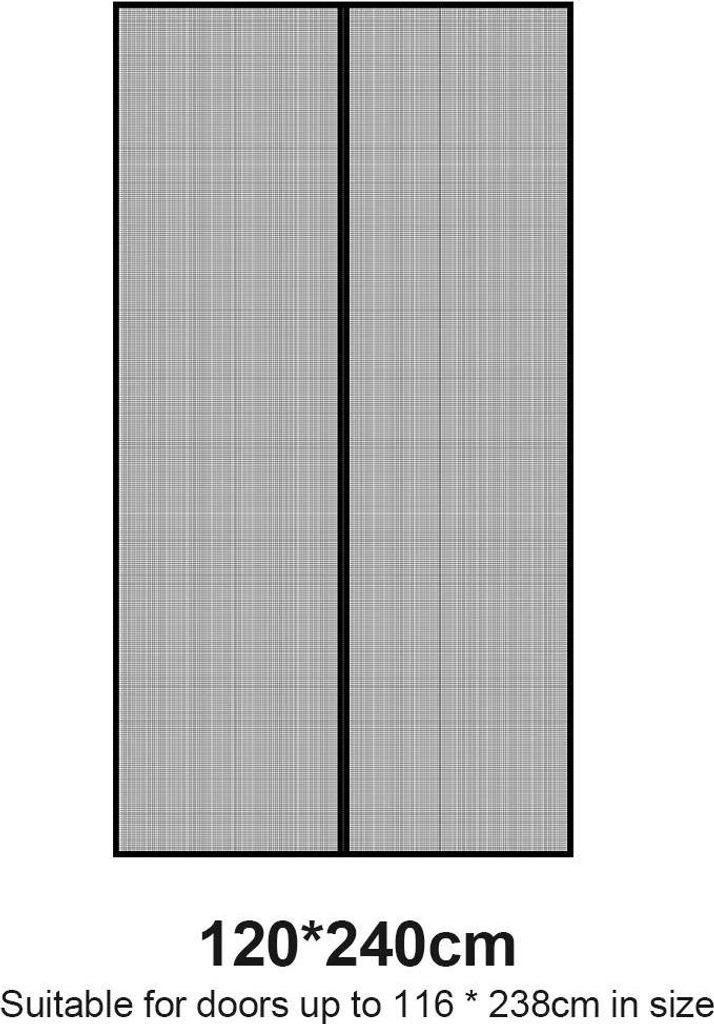 Magnetisches Fliegengitter für Tür - A3 Magnetvorhang - Automatisches Schließen - Insektenschutz - Magnetbefestigung - Polyester Netz - Rot