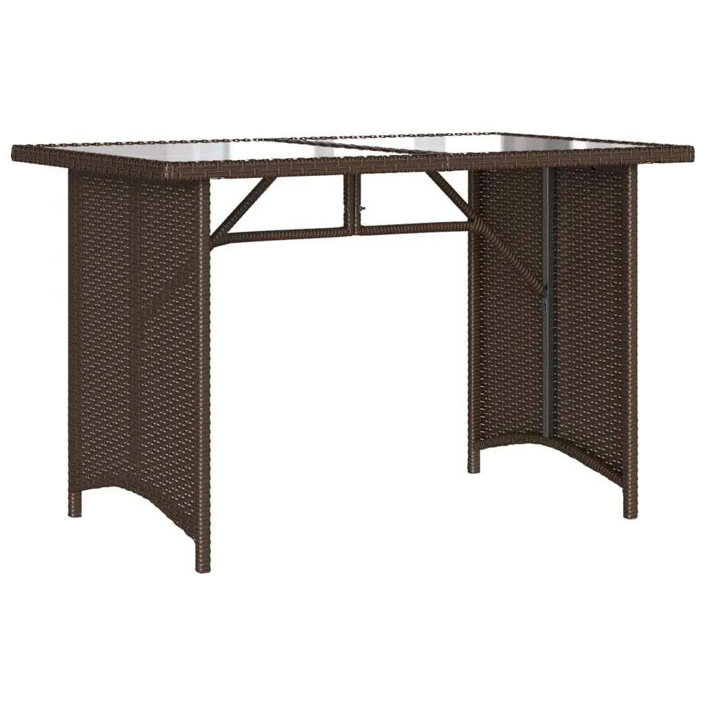 SYFAX™ Tavolo Giardino Marrone 110x68x70 cm | Vetro e Polyrattan
