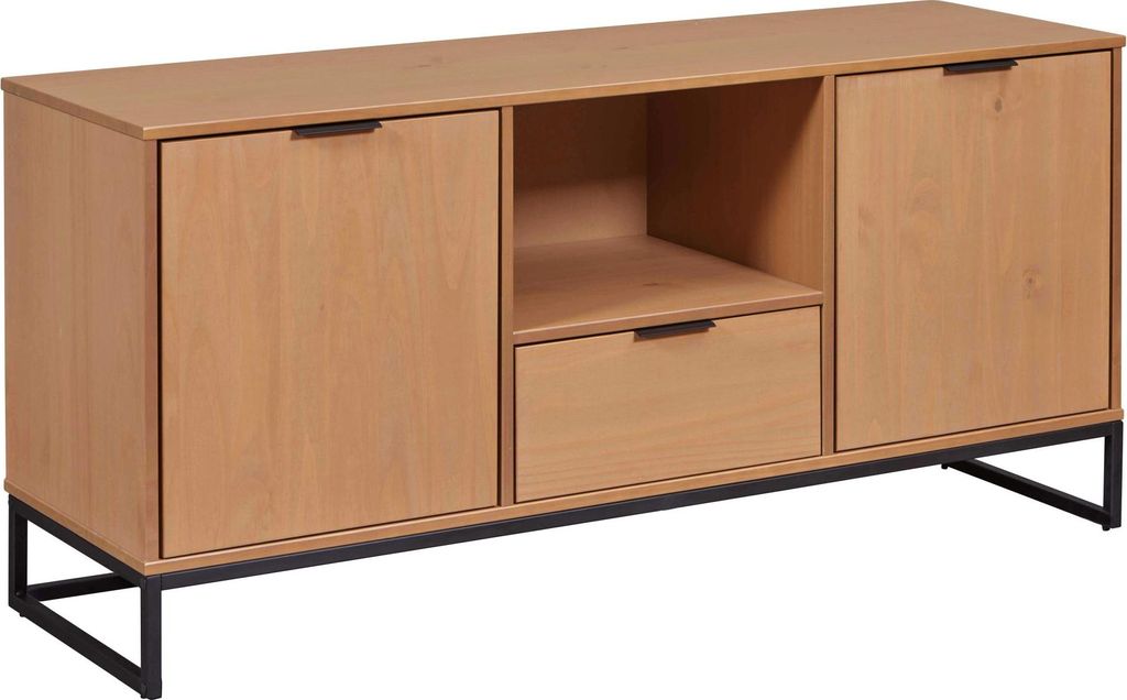 FURNARO TV-Kommode Schrank 2 Türen 1 Schublade Lykke Oak Colori 150 x 45 x 50 cm