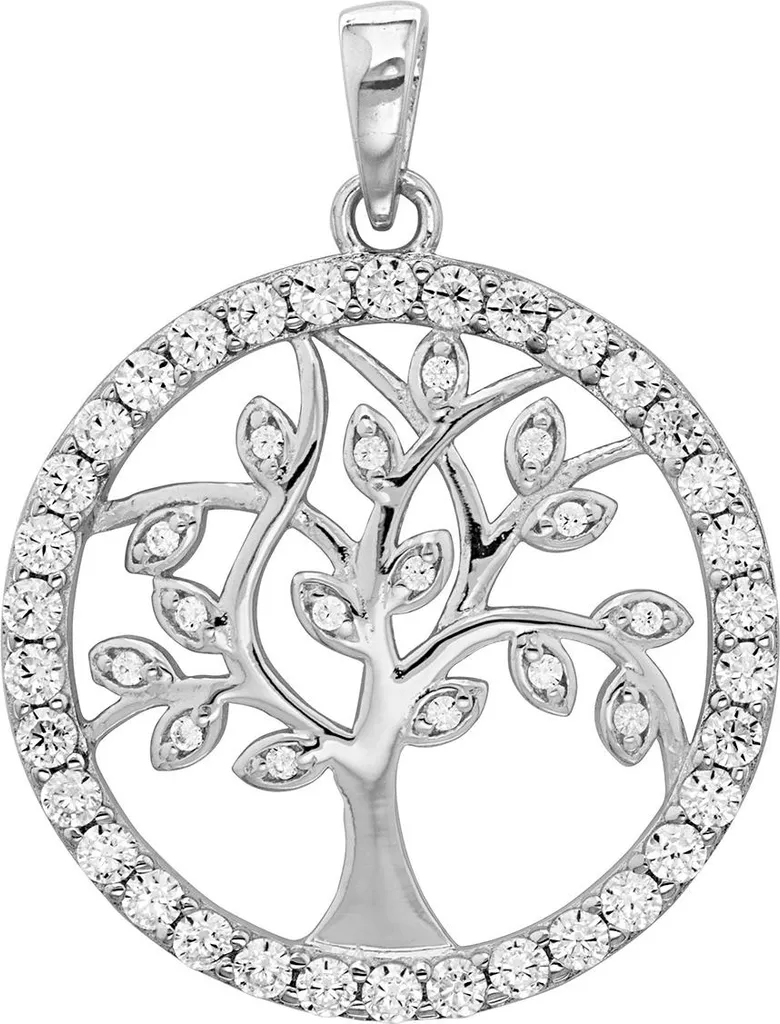 Pendentif Arbre de Vie Femme en Argent 925 et Zirconium TRS27889 29mm