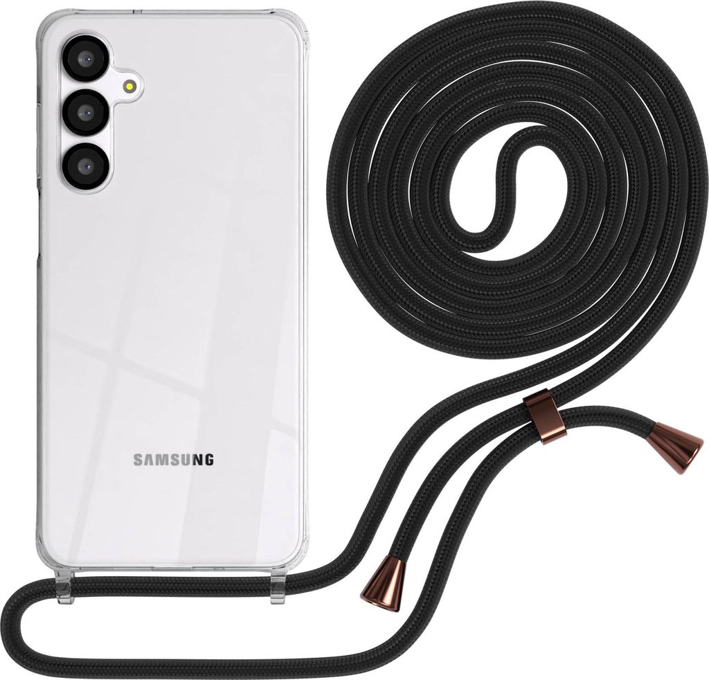 EAZY CASE Handykette mit Hülle für Samsung Galaxy A16 Backcover Handykette, zum Umhängen in Schwarz