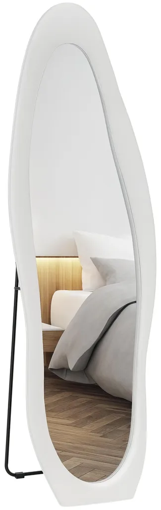Miroir en pied HOMCOM 50 x 160 cm avec cadre en tissu velours gris doux